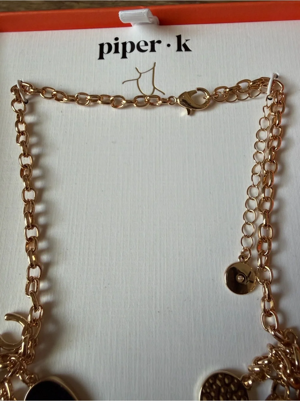 NWT Piper K Halloween Charm Necklace | Spooky Gothic Bat Moon Star Spells